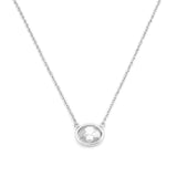 14K Gold East West Lab Grown Oval Diamond Pendant Necklace