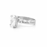 14K Gold 3.50 Carat Lab Grown Oval Diamond Solitaire Under Halo Engagement Marquise Set