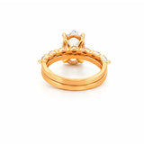 14K Gold 3.50 Carat Lab Grown Oval Diamond Solitaire Under Halo Engagement Marquise Set