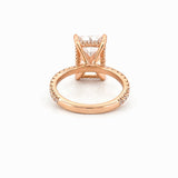 14K Gold 7.00 Carat Lab Grown Radiant Diamond Prong Set Under Halo Engagement Ring