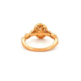14K Gold Natural Oval Diamond Twist Halo Engagement Ring
