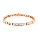14K Gold East West Tennis Emerald Cut Diamond Bracelet