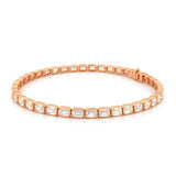 14K Gold East West Tennis Emerald Cut Diamond Bracelet