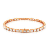 14K Gold East West Tennis Emerald Cut Diamond Bracelet