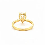 14K Gold 3.00 Carat Lab Grown Pear Diamond Prong Set Engagement Ring with Diamond Under Halo and Prongs