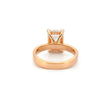 14K Gold Lab Grown Emerald Diamond Solitaire Under Halo Engagement Ring