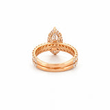 14K Gold 2.50 Carat Lab Grown Marquise Diamond Prong Set Engagement Set with Diamond Under Halo and Prongs