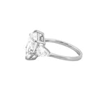 14K Gold 3.80 Carat Lab Grown Trio Pear Engagement Ring