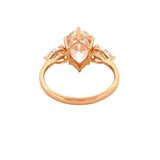 14K Gold 3.80 Carat Lab Grown Trio Pear Engagement Ring