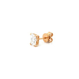 14K Gold Lab Grown Radiant Diamond Under Halo Stud Earrings