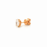 14K Gold Lab Grown Oval Diamond Under Halo Stud Earrings