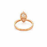 14K Gold 2.50 Carat Lab Grown Marquise Diamond Prong Set Engagement Ring with Diamond Under Halo and Prongs