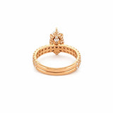 14K Gold 3.00 Carat Lab Grown Marquise Diamond Prong Set Engagement Set with Diamond Under Halo and Prongs