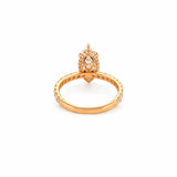 14K Gold 3.00 Carat Lab Grown Marquise Diamond Prong Set Engagement Ring with Diamond Under Halo and Prongs