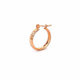 14K Gold Diamond Cut Hoop Earrings