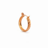 14K Gold Diamond Cut Hoop Earrings
