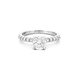 14K Gold 1.00 Carat Natural Round Diamond Prong Set Engagement Ring