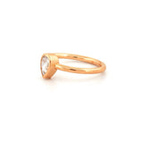 14K Gold 0.40 Carat Natural Diamond Pear Bezel Engagement Ring