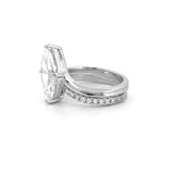 14K Gold 2.00 Carat Lab Grown Slanted Marquise Diamond V Engagement Ring