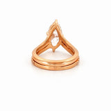 14K Gold 2.00 Carat Lab Grown Slanted Marquise Diamond V Engagement Ring