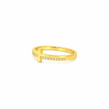 14K Gold Split Diamond Cross Band