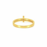 14K Gold Split Diamond Cross Band