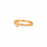 14K Gold Split Diamond Cross Band