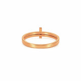 14K Gold Split Diamond Cross Band