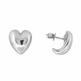 14K Gold Puff Heart Earrings