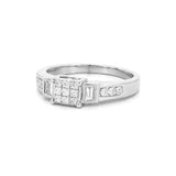 14K Gold Princess Pave Center Diamond Invisible Set Basket Engagement Ring