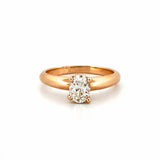 14K Gold 0.40 Carat Natural Oval Diamond Solitaire Engagement Ring