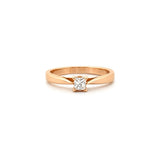 14K Gold 0.10 Carat Natural Princess Diamond Solitaire Cathedral Engagement Ring