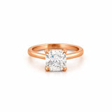 14K Gold 2.00 Carat Lab Grown Cushion Diamond Under Halo Cathedral Solitaire Engagement Ring