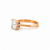 14K Gold 2.00 Carat Lab Grown Cushion Diamond Under Halo Cathedral Solitaire Engagement Ring