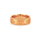 14K Gold Hexagon Mens Band