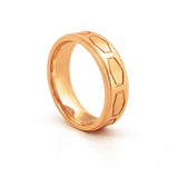 14K Gold Hexagon Mens Band