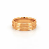 14K Gold Brick Mens Band