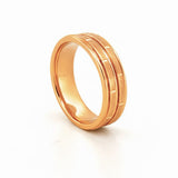 14K Gold Brick Mens Band
