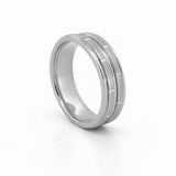 14K Gold Brick Mens Band