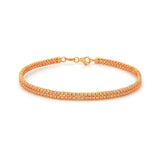 14K Gold Double Layer Diamond Cut Bangle Bracelet