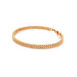 14K Gold Double Layer Diamond Cut Bangle Bracelet