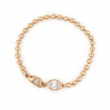 14K Gold 2.00 Carat Lab Grown Diamond Bezel Bead Bracelet