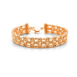 14K Gold Triple Layer Diamond Cut Bangle Bracelet