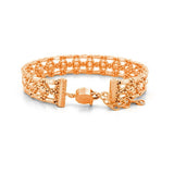 14K Gold Triple Layer Diamond Cut Bangle Bracelet