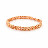 14K Gold Double Layer Diamond Cut Bead Link Bangle Bracelet