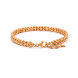 14K Gold Double Layer Diamond Cut Bead Link Bangle Bracelet