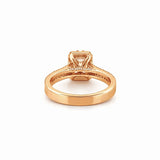 14K Gold 1.00 Carat Lab Grown Emerald Diamond Halo Three Row Engagement Ring