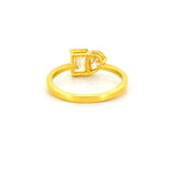 14K Gold 2.00 Carat Lab Grown Prong Set Toi et Moi Pear and Emerald Engagment Ring