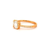 14K Gold 2.00 Carat Lab Grown Prong Set Toi et Moi Pear and Emerald Engagment Ring