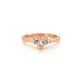 14K Gold 1.00 Carat Heart Morganite Engagement Ring